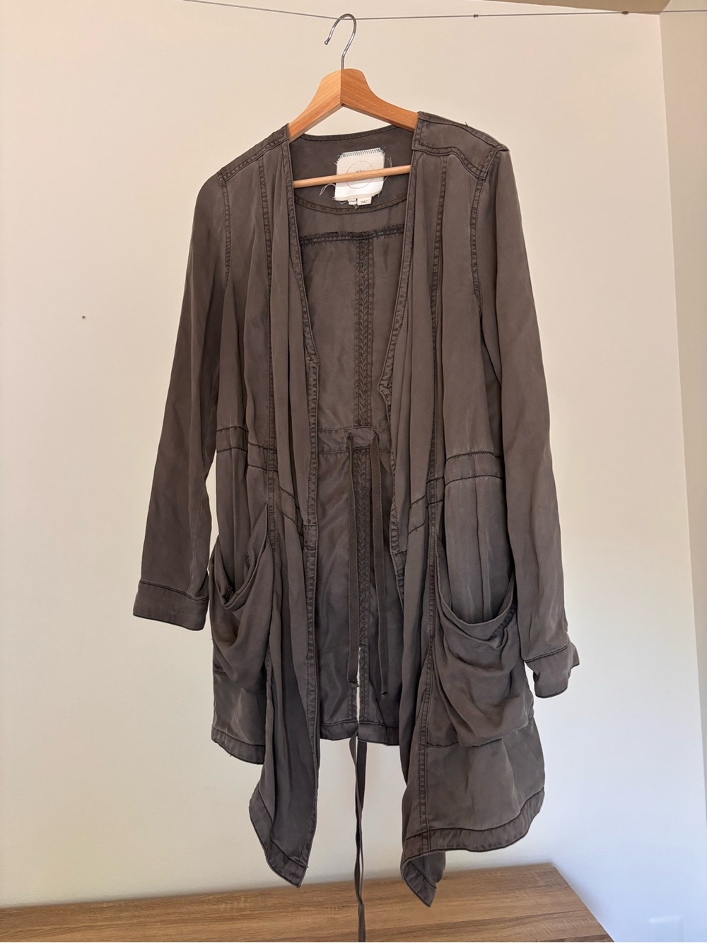Anthropologie Hei Hei Lightweight Open-Front Utility Coat